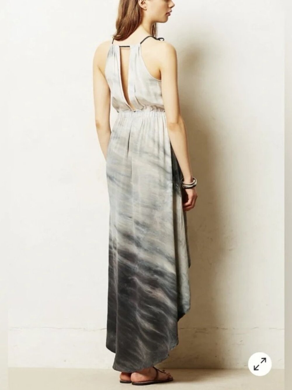 Anthropologie Dip-Dyed Tulip Silk Dress By Gyps 05, High-Low Adorable Size Small - Picture 4 of 9